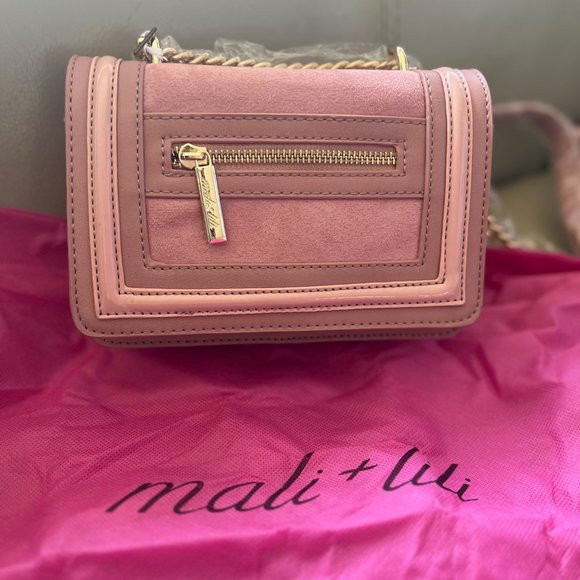 MALI + LILI Handbags - MALI + LILI VEGAN SUEDE MINI ME BLUSH PINK SUEDE CROSSBODY   NWT